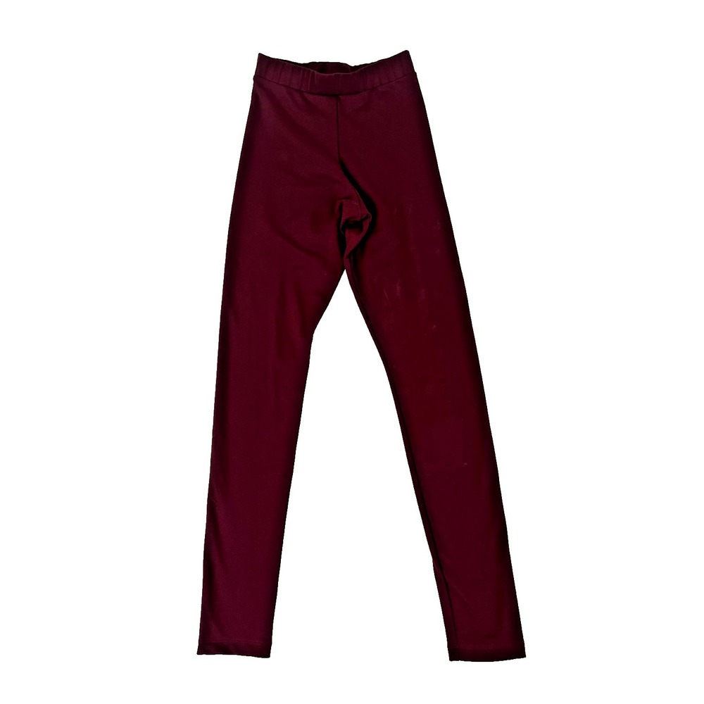 Adidas Women's Maroon Burgundy Heather 3 Trefoil Leggings Pull On Size Small